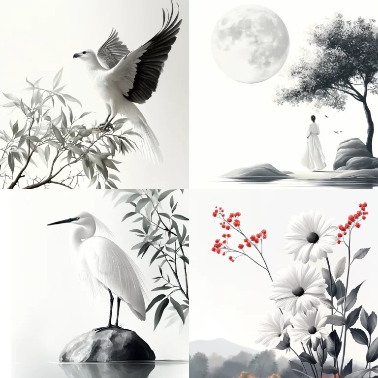 Monochrome Ink Elegance - Midjourney style sref code