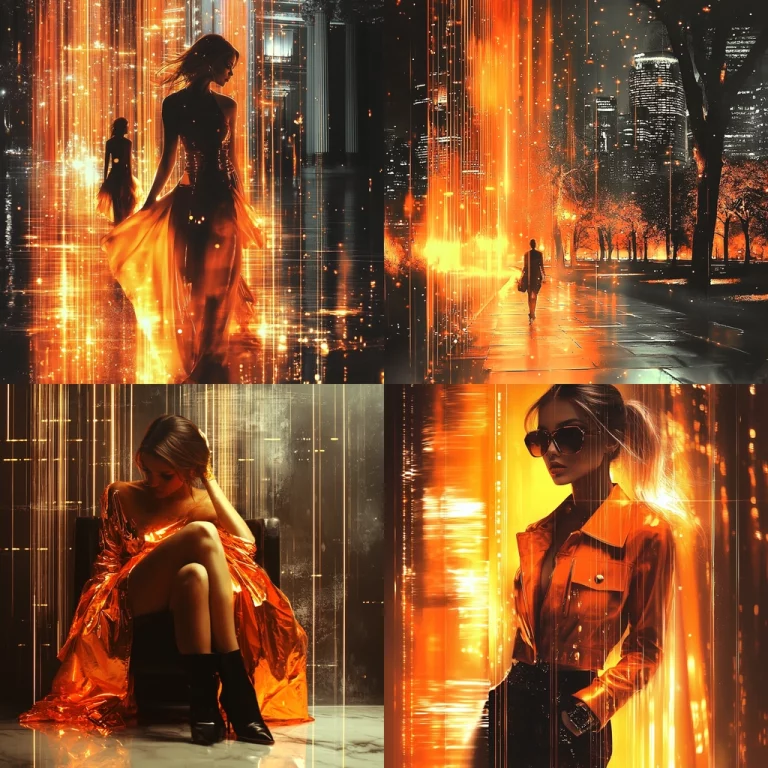 Luminous Orange Streams - Midjourney style sref code