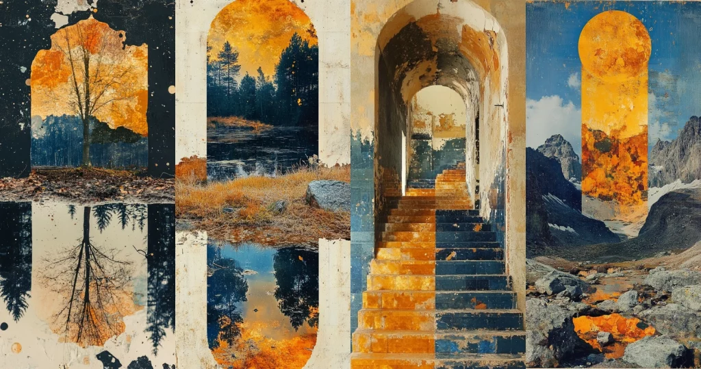 Golden Textured Landscape Illumination - Midjourney style sref code