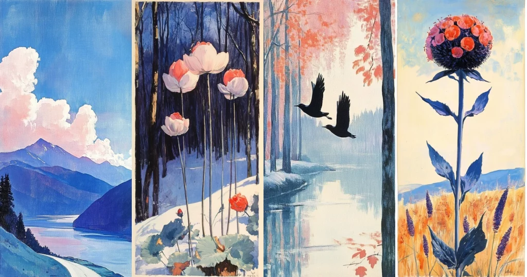 Vivid Pastel Landscapes - Midjourney style sref code