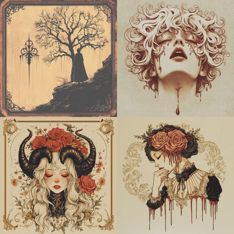 Baroque Ink-Outline Elegance - Midjourney style sref code