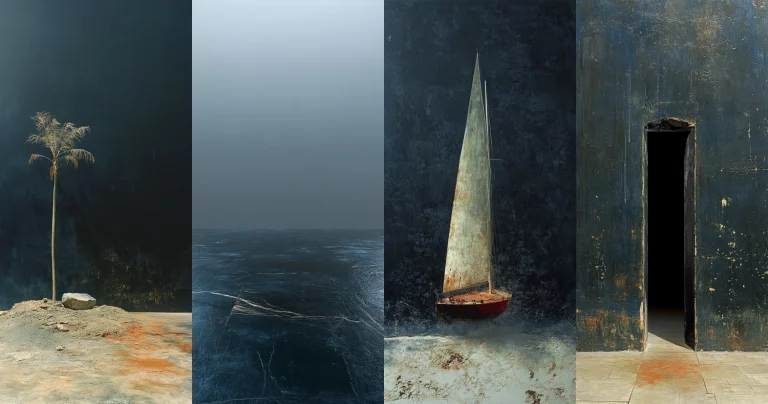 Textured Dark Surfaces with Rusty Hues - Midjourney style sref code