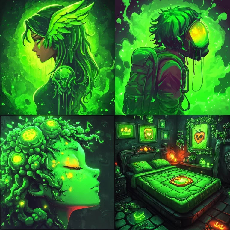 Glowing Green Ethereal Aesthetic - Midjourney style sref code