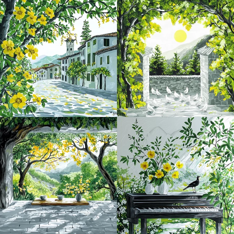 Leafy Lighting and Yellow Highlighting - Midjourney style sref code