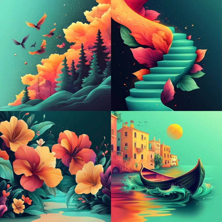 Vibrant Gradient Fantastical - Midjourney style sref code