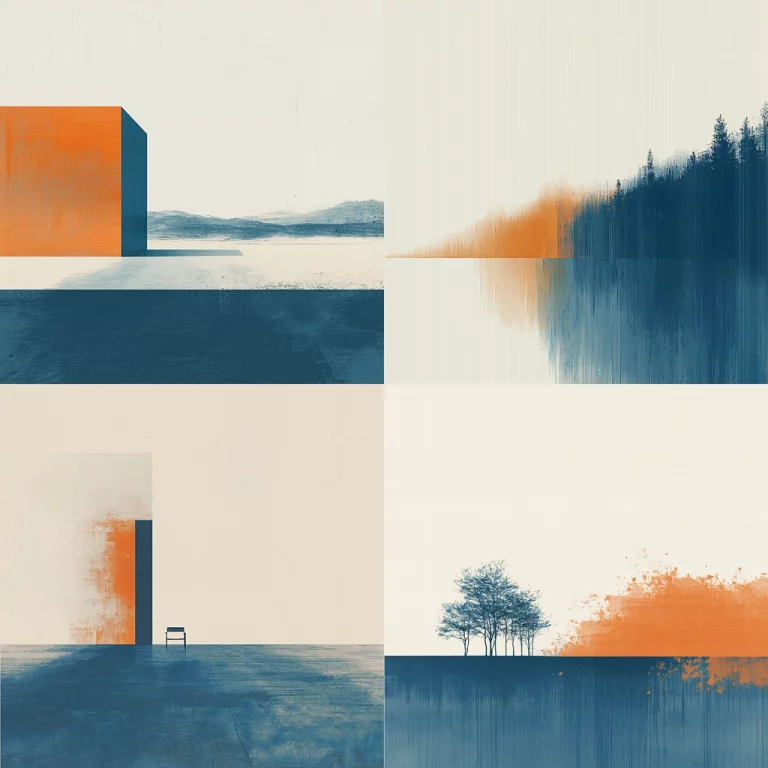 Orange-Blue Block Abstraction - Midjourney style sref code