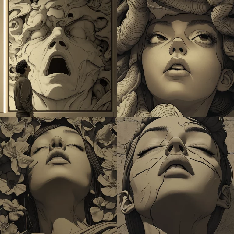 Sepia Surreal Carving - Midjourney style sref code