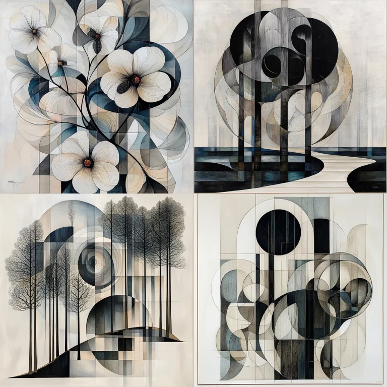 Geometric Minimalist Monochrome - Midjourney style sref code