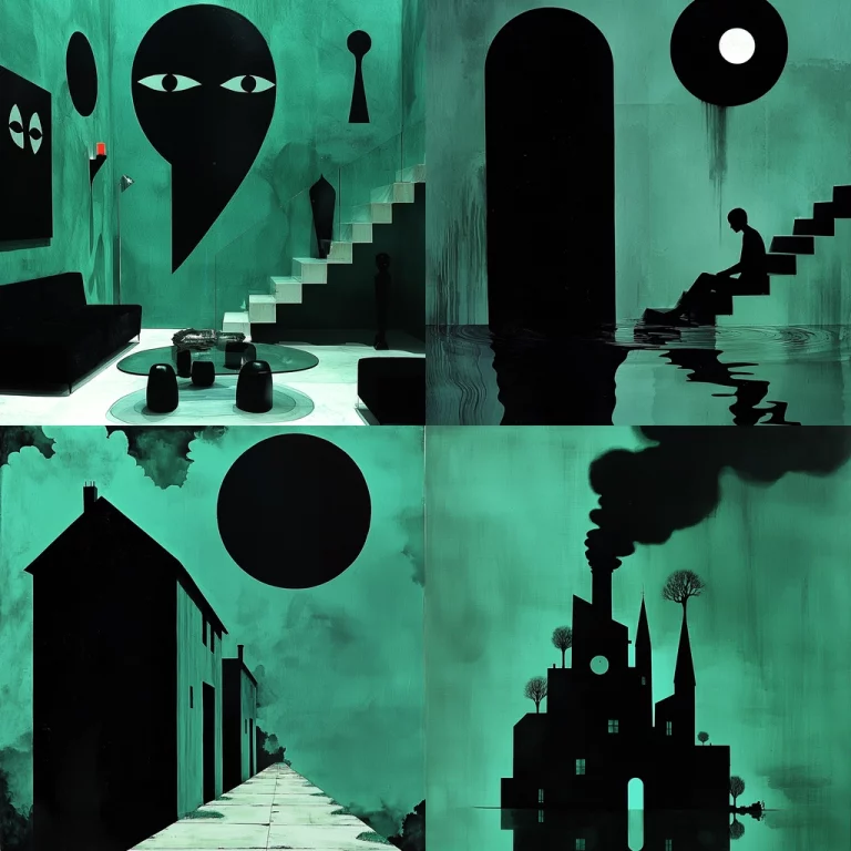 Monochrome Silhouette Geometric - Midjourney style sref code