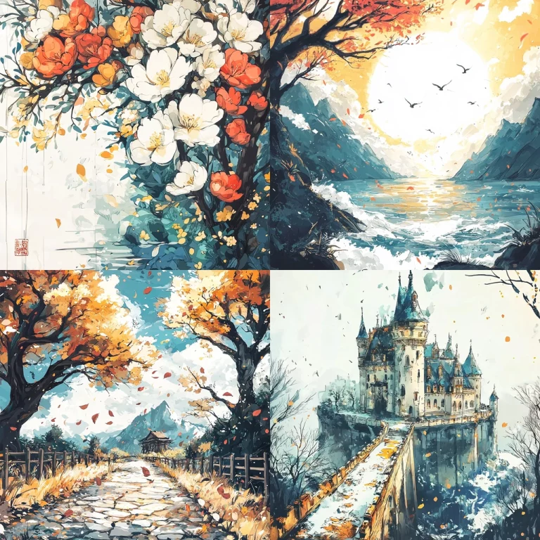 Vibrant Brushstroke Landscape - Midjourney style sref code