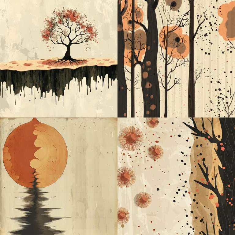 Earthy Sepia Ink Effects - Midjourney style sref code