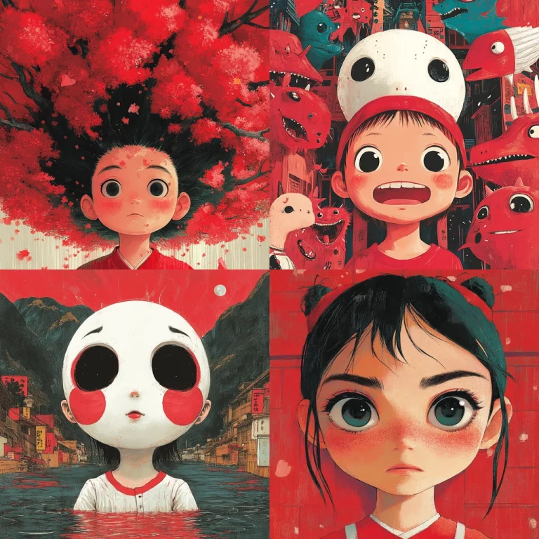 Vibrant Red Fantasy with Contrast - Midjourney style sref code