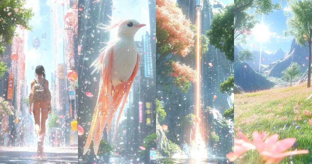 Bright Luminous Urban-Natural Contrast - Midjourney style sref code