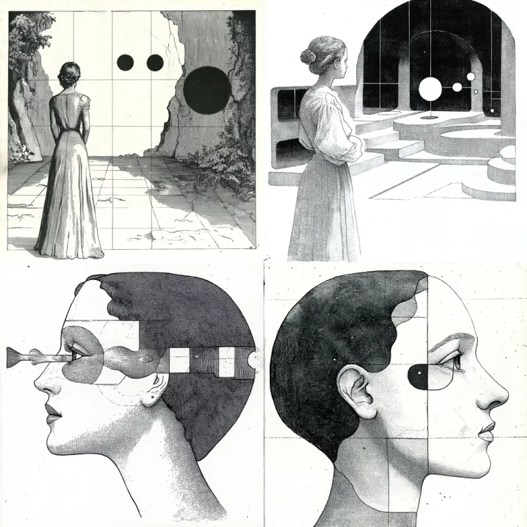 Monochrome Geometric Contrast - Midjourney style sref code