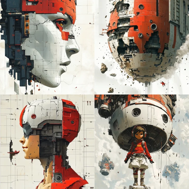 Abstract Red Tech Forms - Midjourney style sref code