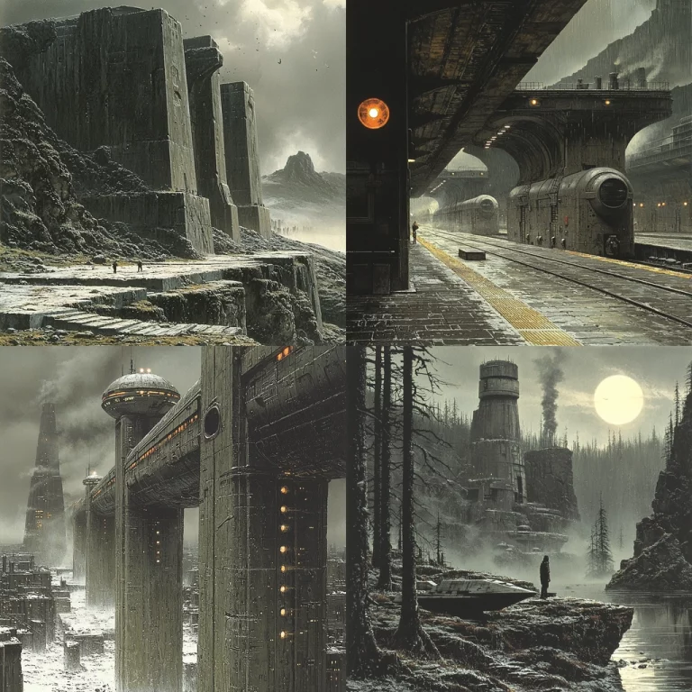 Cinematic Monochrome Architecture - Midjourney style sref code