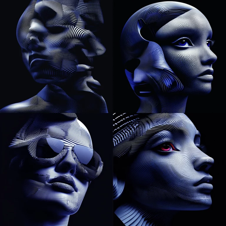 Neon Striped Sculpture Effect - Midjourney style sref code