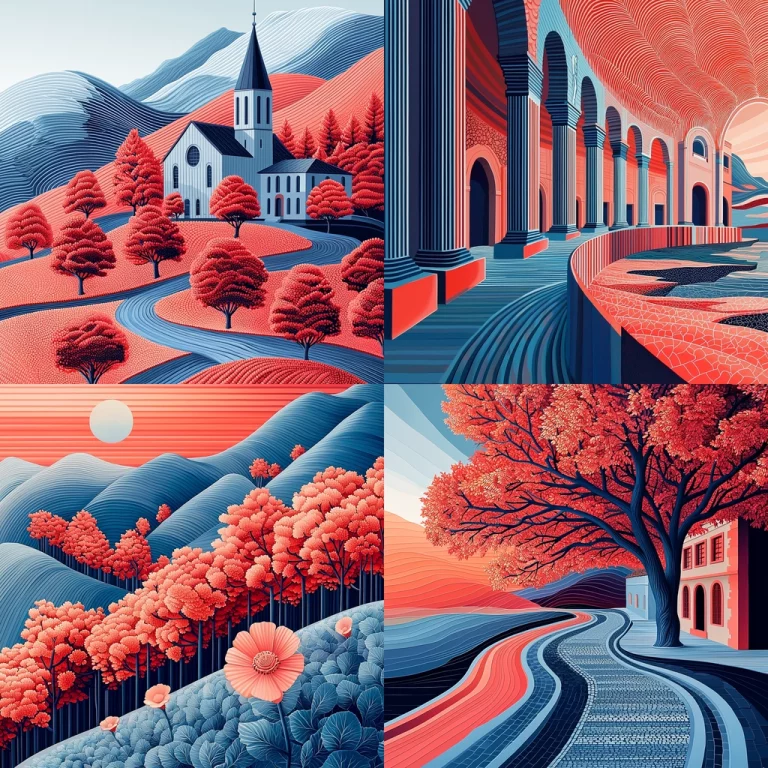 Dynamic Red and Blue Harmony - Midjourney style sref code