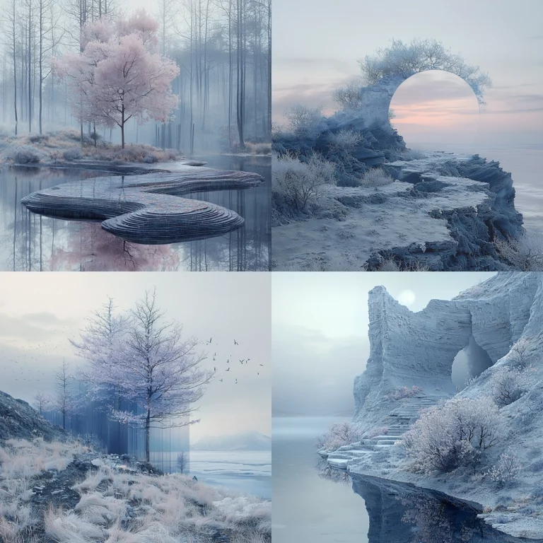 Cool Tone Surreal Landscape - Midjourney style sref code