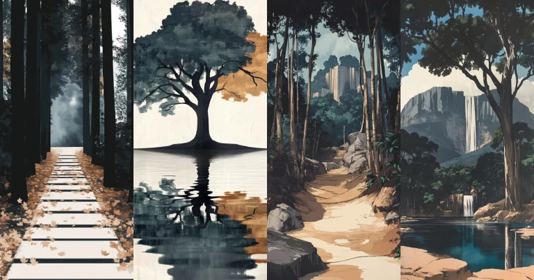 Muted Earth Tones with Reflections - Midjourney style sref code