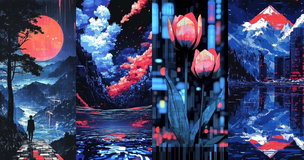 Vivid Contrast Futuristic Nightscape - Midjourney style sref code