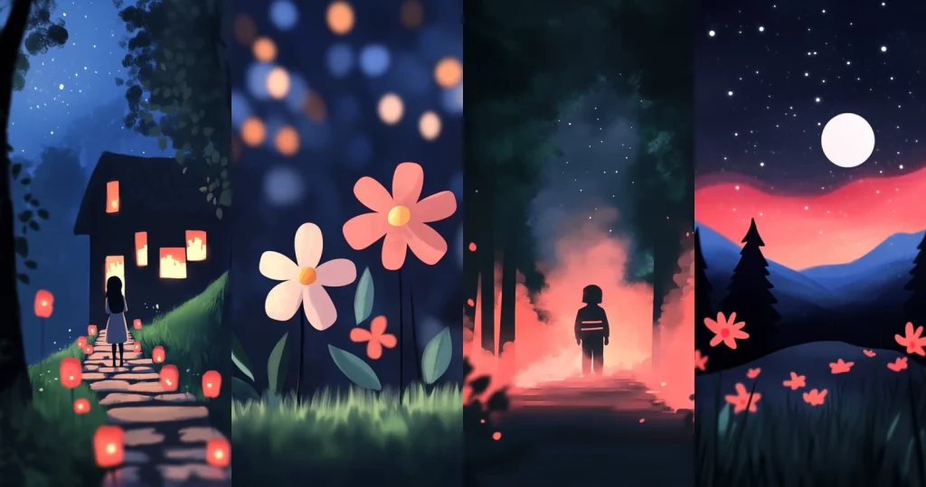 Nighttime Radiant Hues - Midjourney style sref code