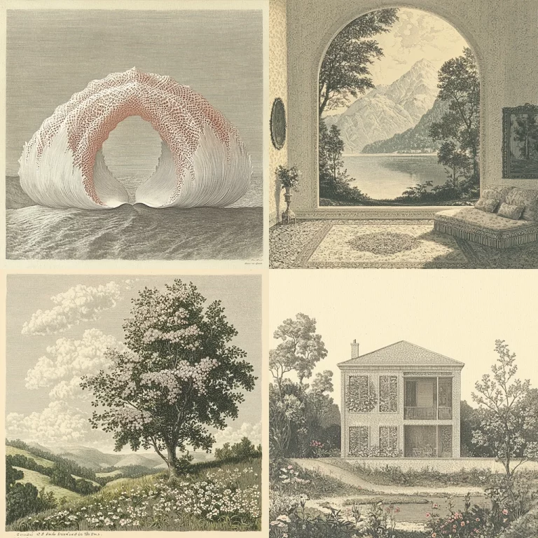 Sepia Tinged Serene Landscapes - Midjourney style sref code