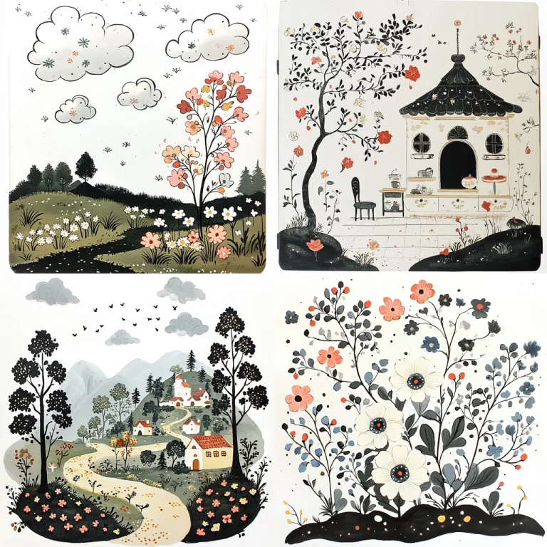 Soft Natural Ink Charm - Midjourney style sref code