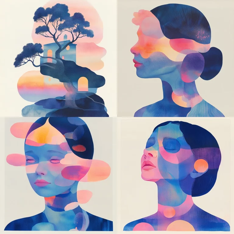 Gradient Silhouette Pastels - Midjourney style sref code