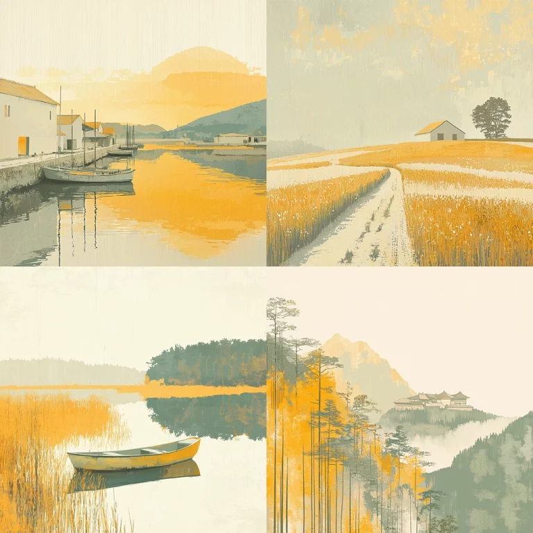 Muted Gold and Gray Harmony - Midjourney style sref code