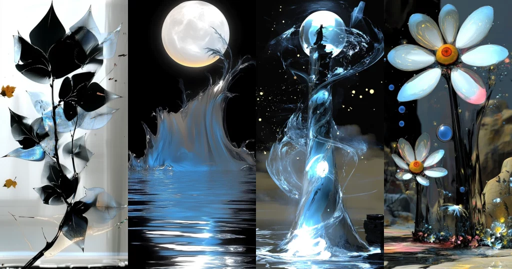 Luminous Fluid Motion - Midjourney style sref code