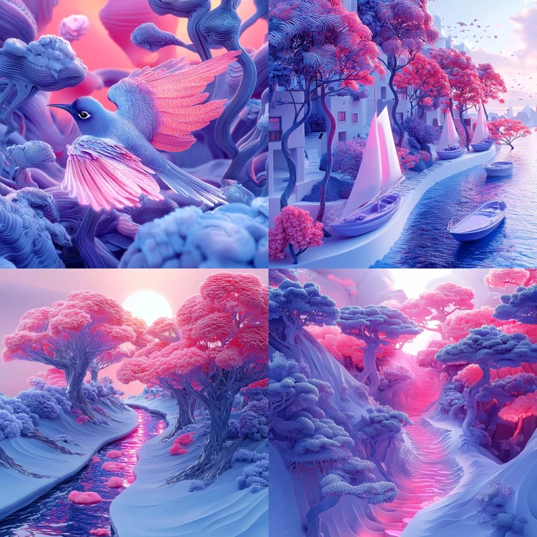 Pastel Gradient Landscapes - Midjourney style sref code