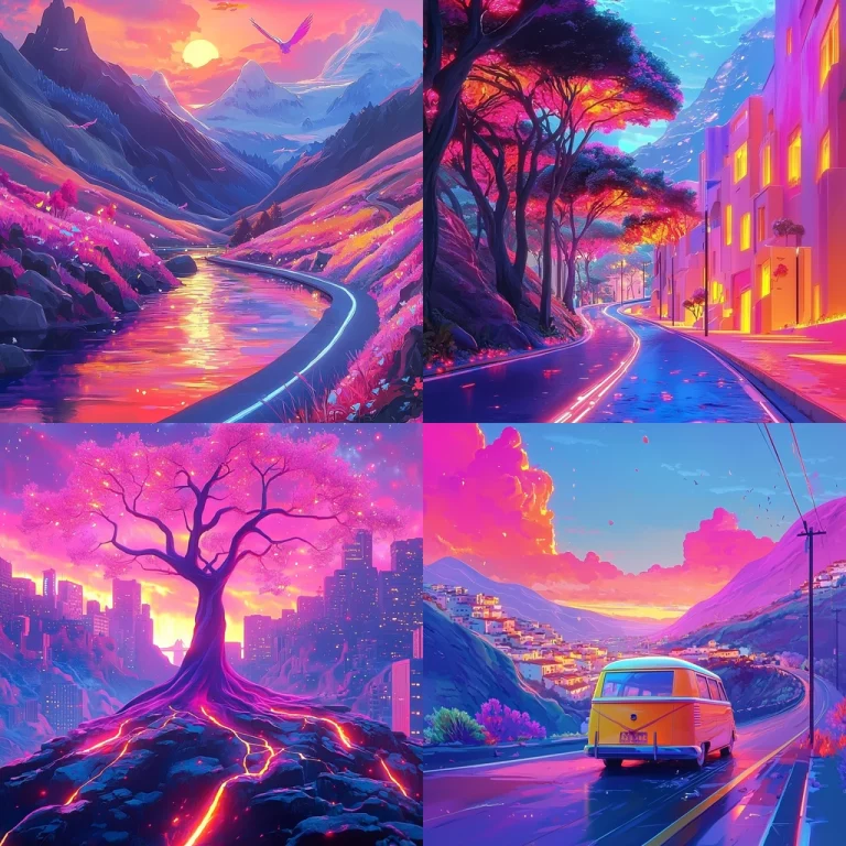 Vivid Neon Twilight - Midjourney style sref code