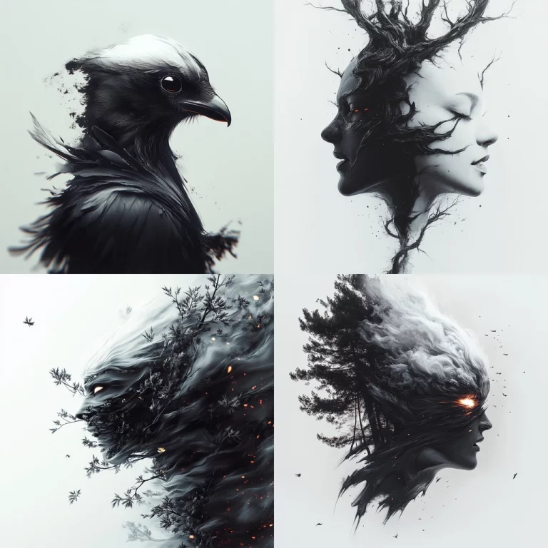 Monochrome Textured Surrealism - Midjourney style sref code