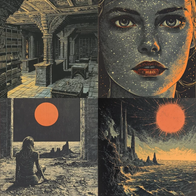 Monochromatic Tone with Neon Accents - Midjourney style sref code