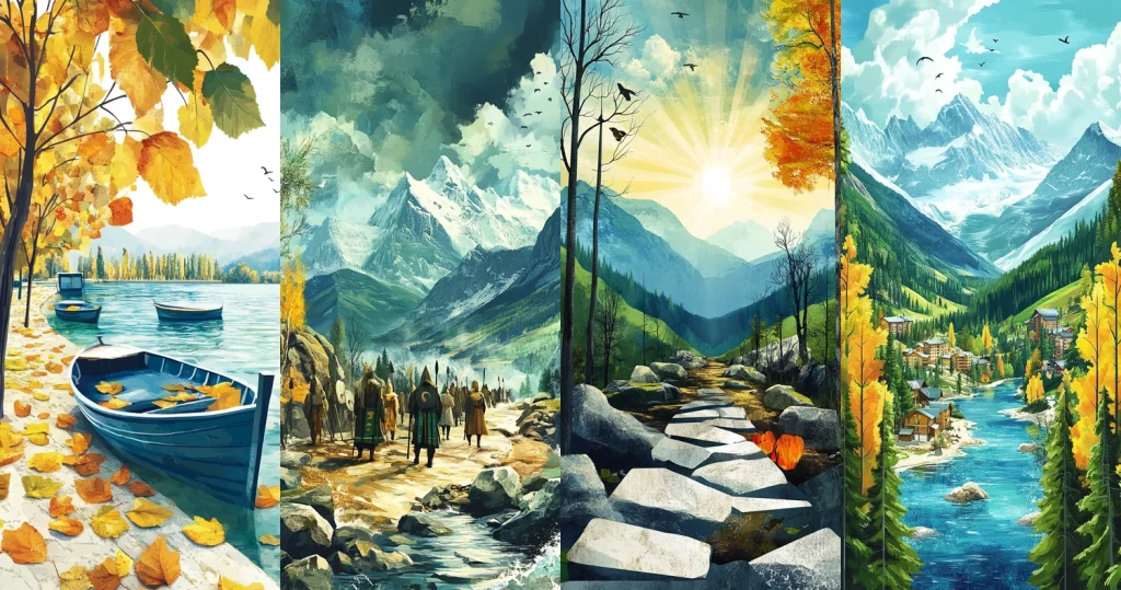 Vivid Seasonal Landscapes - Midjourney style sref code