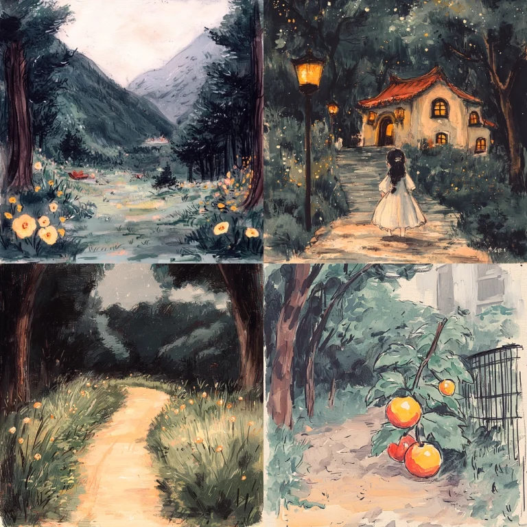 Warm Pastel Woodland Charm - Midjourney style sref code