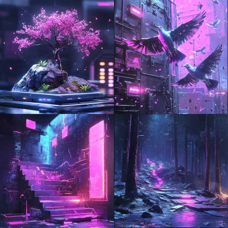 Neon Cyberpunk Nightscape - Midjourney style sref code