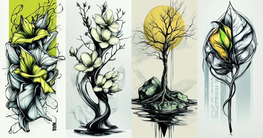 Black White Fusion Art - Midjourney style sref code