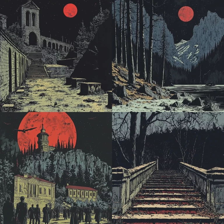 Red Moon Gothic Landscape - Midjourney style sref code 