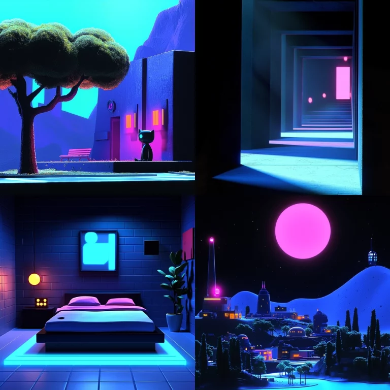 Neon Glow Futuristic Vistas - Midjourney style sref code