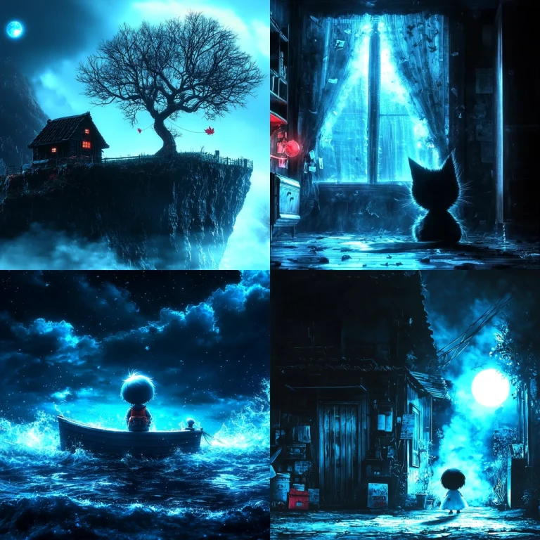 Dark Blue Luminous Glow - Midjourney style sref code