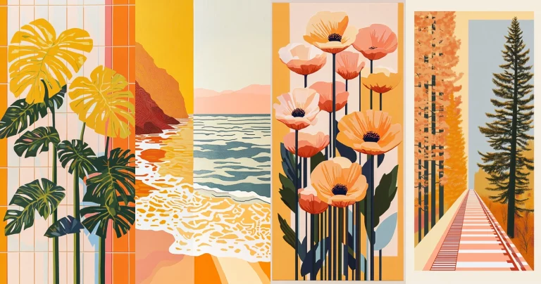 Vivid Warm Tones Illustration - Midjourney style sref code