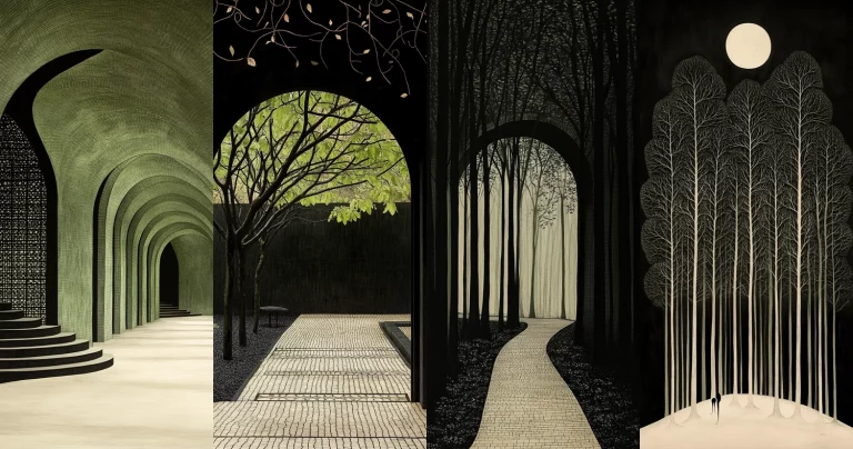 Layered Shadowed Arches - Midjourney style sref code