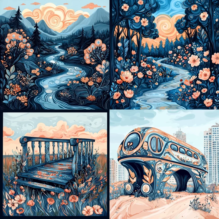 Swirling Indigo Harmony - Midjourney style sref code