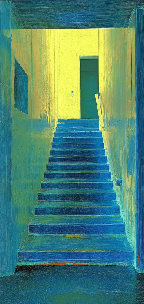 Vivid Blue and Yellow Contrast - Painting