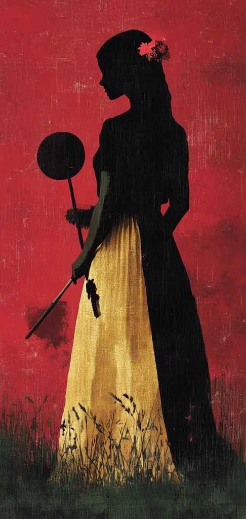 Silhouetted Figures with Red Tones - Eastern Traditional