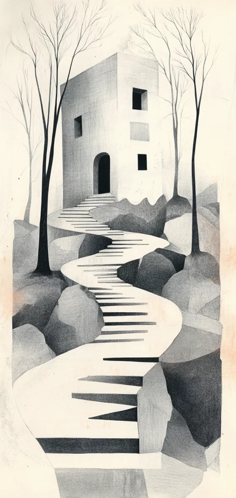 Illustrative Contrasts with Warm Accents - Illustration