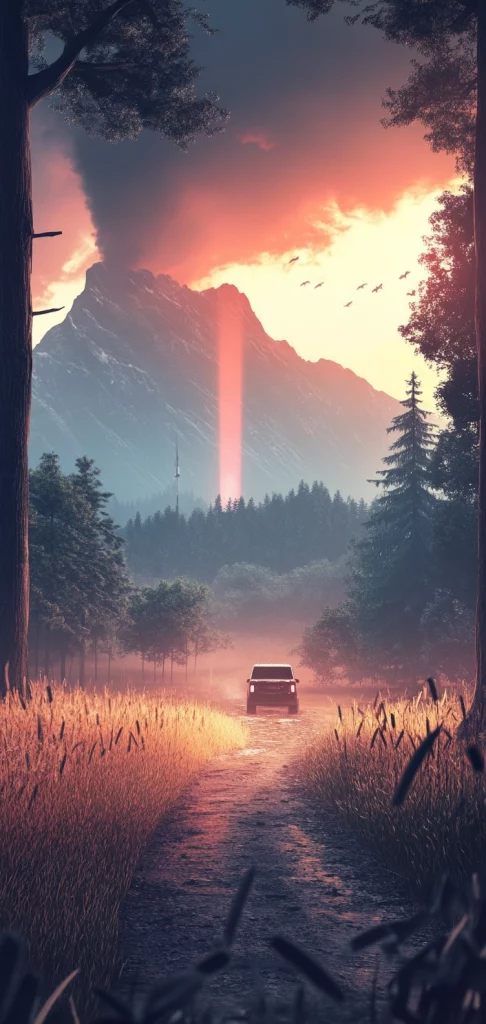 Vivid Sunrise and Neon Corridor - Urban