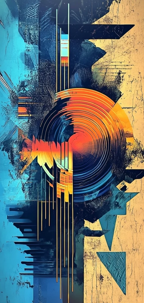 Vivid Geometric Compositions - High Contrast